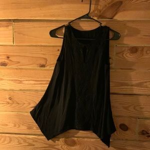 Flowing Black Sleeveless Shirt